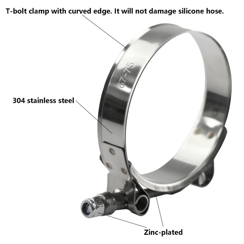 Ucreative 90 Degree Elbow ID: 4.0""(102mm) 4-Ply High Performance Coupler Silicone Hose for Vehicle with T-Bolt Clamp - Image 5